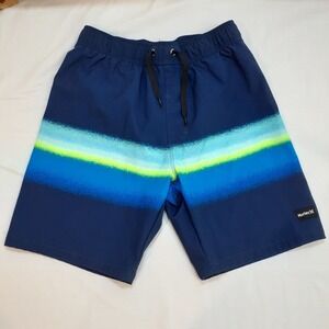 Hurley Boys Size 7/8‎ Swim Trucks Blue Green